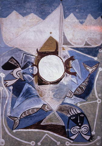RVA-S-024599-0010 - Pablo Picasso (1881-1973). "Ulysse et les sirènes". Oil-based painting on fibrocement panels. Antibes, musée Picasso. - Jean-Régis Roustan / Roger-Viollet/Alinari