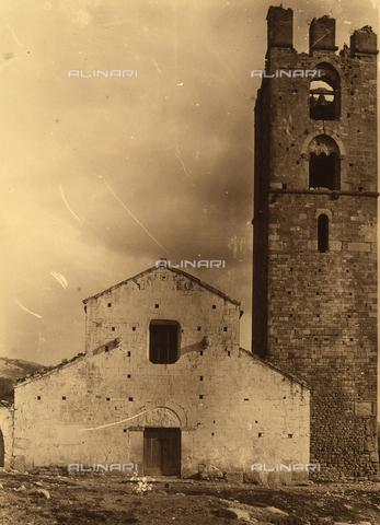 TCA-F-01115V-0000 - The faà§ade and bell tower of the Church of Santa Maria del Canneto in Roccavivara. - Date of photography: 1930 - Alinari Archives, Florence