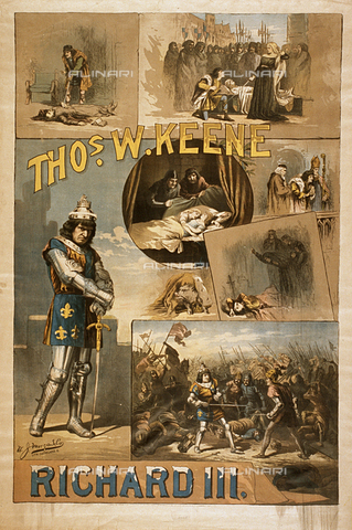 ULL-F-818163-0000 - Theatrical poster of the play by William Shakespeare "Richard III" starring Thomas W. Keene - Pachot / Ullstein Bild / Alinari Archives